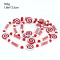 Festive 1.8m red and white Christmas candy swirl bead garland holiday decoration - Red And White Swirl Candy / 1.8m