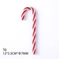 Glittery red and white plastic candy cane Christmas ornament, 12cm festive hanging decor - Red and White (Glitter)