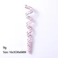 Glittery spiral candy cane Christmas ornament, white and pink hanging decor, 16x3cm - Spiral Candy (Transparent White Multicolor) / 16cm