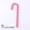 Red and white striped plastic candy cane Christmas tree ornament hanger decoration - 15cm (8mm Diameter) / Red and White Striped