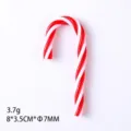 Roter und weißer gedrehter Weihnachts-Zuckerstangen-Anhänger aus Kunststoff für Baum - 8cm (7mm) / Rot Weiß