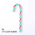 Festive red white green plastic candy cane hanging decoration for Christmas tree - 15cm (8mm Diameter) / Red Green White Striped