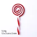 Funkelnder rot-weißer Spiral-Lutscher-Anhänger für festliche Weihnachtsbaumdeko - 12.4g (13x5x0.5cm) / Rot-Weiß Spirale (Mit Glitzer)