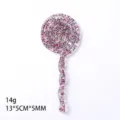 Dekorativer Weihnachts-Lutscher-Anhänger aus klarem Harz mit bunten Glitzer-Pailletten - 14g (13x5x0.5cm) / Transparent Bunte Pailletten