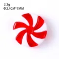 Red and white swirl peppermint candy ornament for Christmas tree festive decoration - Windmill Candy Disc 25mm