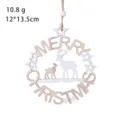 Weihnachtsanhänger aus Holz mit Rentier-Motiv und Sternen, Merry Christmas Schriftzug - Buchstabenkreis Rentierpaar / 12x13.5cm