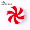 Red and white peppermint swirl candy charm for Christmas DIY decorations, 3.5cm size. - Windmill Candy Disc 35mm