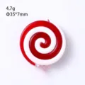 Festive red and white peppermint spiral candy ornament for Christmas tree decorations - Spiral Candy Disc 35mm