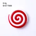 Decorative red and white spiral peppermint candy ornament for Christmas tree hanging - Spiral Candy Disc 45mm
