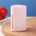 Pink automatic press-type toothpick dispenser with pop-up lid for home and hotel - Lotus root pink