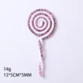 Festliche rosa glitzernde Spiral-Lollipop-Weihnachtsbaum-Hängedekoration, 13x5cm Größe - 14g (13x5x0.5cm) / Rosa Transparent Bunte Weiße Spirale