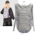 Lightweight grey outdoor hiking backpack with breathable mesh straps and bungee cord system - Style 3 / Gray