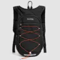 Professional lightweight black outdoor running backpack with orange elastic drawstring design - Style 3 / Black