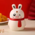Cute rabbit-shaped automatic pop-up toothpick holder in white and red - White Rabbit