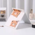 Portable cute bear folding makeup mirror for desktop vanity with cartoon print design - Bear A
