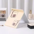 Portable folding desktop makeup mirror with cute bear and toast cartoon design - Bread Bear