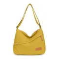 Sac bandoulière minimaliste décontracté jaune gingembre en toile à grande capacité - Jaune