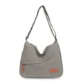Sac à bandoulière en nylon gris minimaliste de grande capacité pour hommes et femmes - Gris