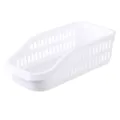 Cesta de almacenamiento de escritorio de plástico blanco calado para snacks y juguetes - S / Blanco