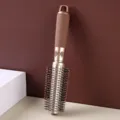 Champagne gold round hair brush for styling and inner buckle curling, anti-static design - Round Styling Brush