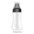 280ml PE squeeze condiment bottle for kitchen sauces in elegant black finish with scale - Five Hole Elegant Black / 350ml