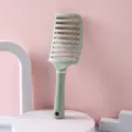 Brosse à cheveux ventilée vert clair pour massage du cuir chevelu et démêlage doux - Vert