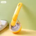 Gelbe Multifunktions-Badebürste mit Seifenspender für Kopfmassage und Körperpeeling - Badebürste mit langem Griff / Gelb