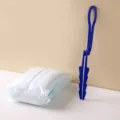 Blauer statischer Staubwedelgriff mit einer Packung weißer Mikrofaser-Ersatzköpfe für Haus - Staubwedel Set (10 Nachfüllpackungen + Kurzer Griff)