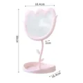 Rosa Tulpen-Schminkspiegel für den Tisch mit Ablage und 30 cm Höhenangaben für Make-up - Neuer Stil / Neu Rosa