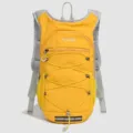 Lightweight yellow outdoor hiking backpack with front elastic cord and mesh side pockets - Style 3 / Yellow