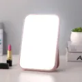 Minimalist pink foldable desktop vanity mirror for student dormitory makeup and grooming - Large Style / Nordic Pink