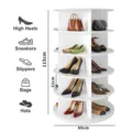 360-degree rotating 7-tier white shoe rack storage tower organizer for heels and bags - 5-Tier / White