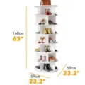 White 7-tier rotating shoe rack tower for space-saving footwear storage solution - 7-Tier / White