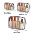 Set of three transparent PVC travel makeup bags in small, medium, and large sizes - Black (Thickened)