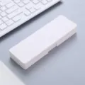 Estuche de plástico blanco minimalista para papelería escolar de estudiantes - Beige