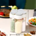 5-in-1 multi-compartment seasoning jar with flower lid, 11cm height, kitchen spice storage - Gray