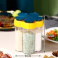 Multifunctional 5-in-1 divided spice jar for kitchen seasoning storage 11cm x 9cm size - Blue