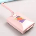 Pink handheld double-roller carpet and lint brush for efficient household cleaning - With Handle / Pink