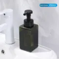High quality 450ml dark green square mousse foaming bottle featuring a black press pump - 450ml / Dark Green