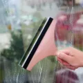 Ergonomic pink plastic glass squeegee with soft black rubber blade for shower doors - Nordic Pink