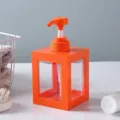 Vibrant orange square 500ml lotion dispenser bottle with press pump for bathroom - 500ml Orange