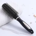 Professional anti-static round styling hairbrush with elegant black and gold handle for curling - Round Black