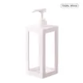 750ml square transparent pump dispenser bottle for lotion and soap with white frame - 750ml White