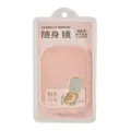 Tragbarer pinker Kompaktspiegel in Keksform mit Mini-Kamm für Reisen und Make-up - Quadratisches Spiegel und Kamm Set / Blister-Set / Quadrat Rosa