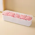 Premium white 5-compartment plastic drawer organizer for socks and underwear storage - 5 Compartments / White