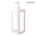 Large 1000ml capacity square lotion pump bottle in white and transparent plastic - 1000ml White