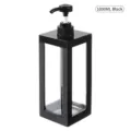 1000ML Large capacity square transparent lotion dispenser bottle with black pump head - 1000ml Black