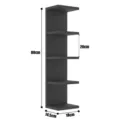 Dark grey five-tier corner wall mounted floating shelf storage rack dimensions 80x18x14.5cm - Type B Five-Layer Floating Shelf / Black