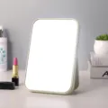 Minimalist beige folding desktop makeup mirror with a sturdy stand for student dormitory - Small Style / Nordic Green