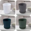 Set van 8807 kleine plastic bloempotten in wit grijs blauw en groen voor vetplanten - Klein (8807) / Wit